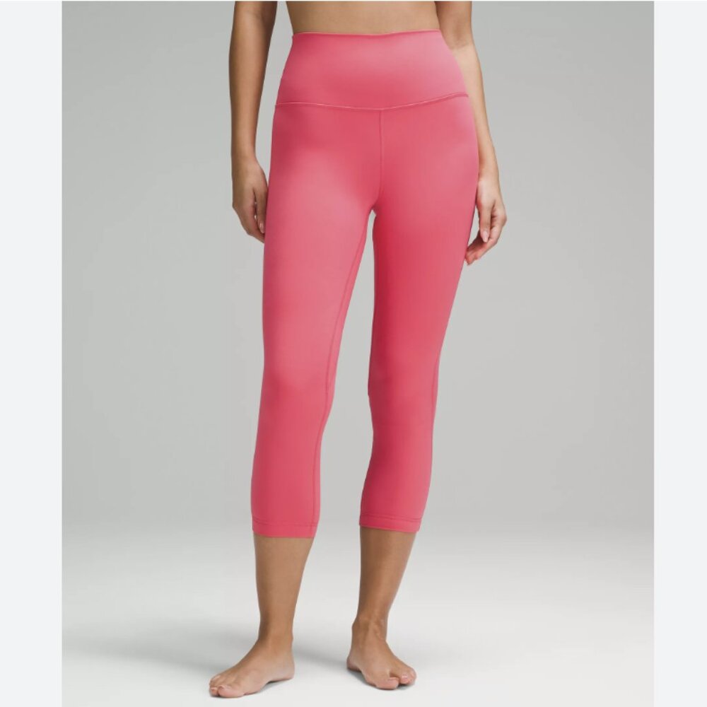 Lululemon Align High-Rise Crop 23" Leggings Glaze Pink Nulu Double Lined Size 4